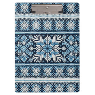Klassischer Winter-Schnee Fair Isle/Musterstrick Klemmbrett
