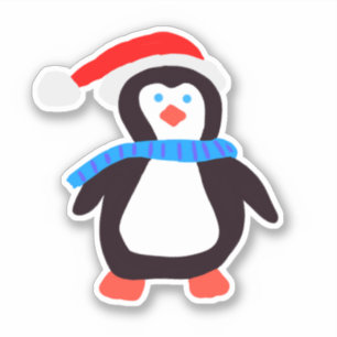 Klassischer Winterpinguin Aufkleber