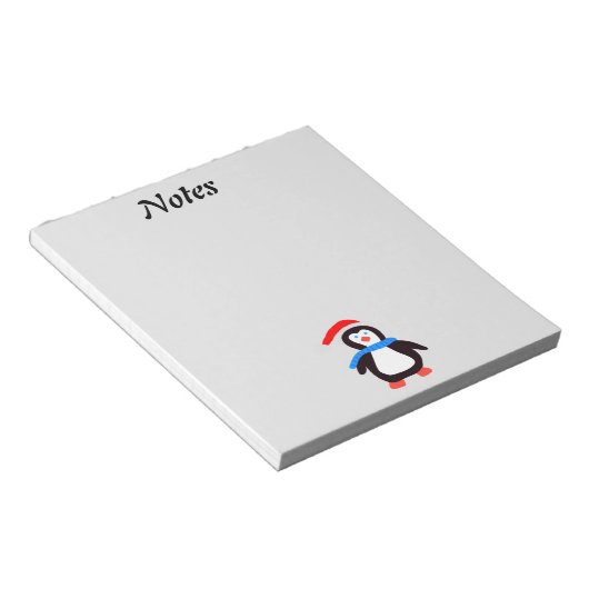 Klassischer Winterpinguin Notizblock (angewinkelt)