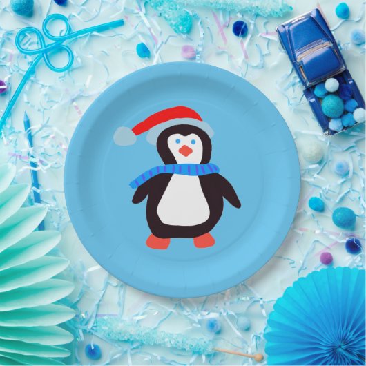Klassischer Winterpinguin Pappteller (Party)