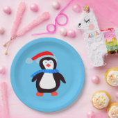 Klassischer Winterpinguin Pappteller (Party)