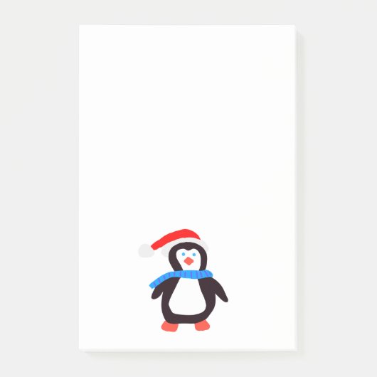 Klassischer Winterpinguin Post-it Klebezettel (Vorderseite)