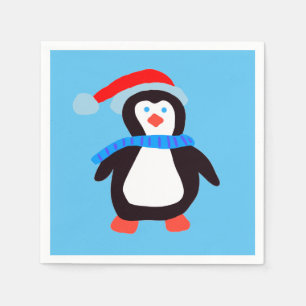 Klassischer Winterpinguin Serviette