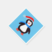 Klassischer Winterpinguin Serviette (Ecke)