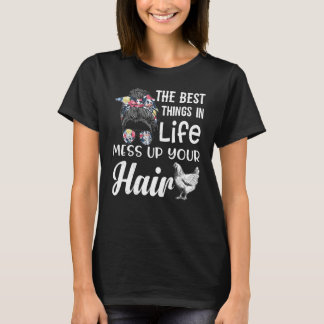 Klassischer witziger Hühner-Wortwitz-Geflügel-Land T-Shirt