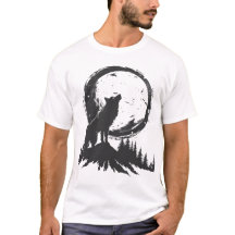 Klassischer Wolf im Mondlicht