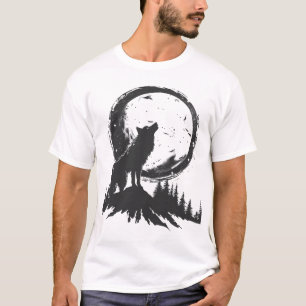 Klassischer Wolf im Mondlicht T-Shirt