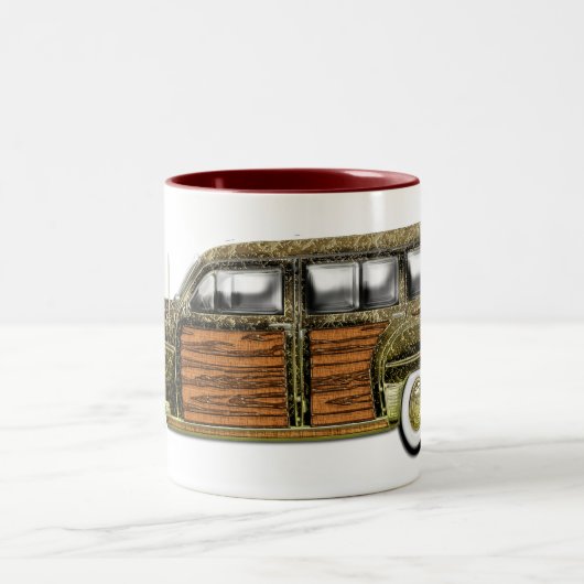 Klassischer Woody-Kombiwagen Zweifarbige Tasse (Mittel)