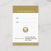 Klassischer Zahnarzt | Dental Golden Visitenkarte (Rückseite)