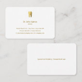 Klassischer Zahnarzt | Golden Visitenkarte (Vorne/Hinten)