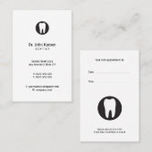 Klassischer Zahnarzt | Terminalkarte Visitenkarte (Vorne/Hinten)
