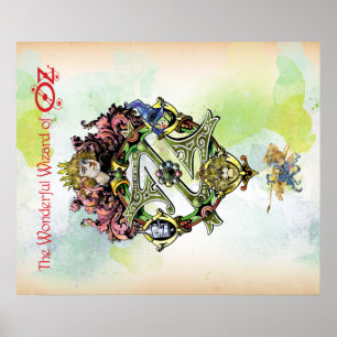 Klassischer Zauberer für Oz Wasserfarbenplakat Poster