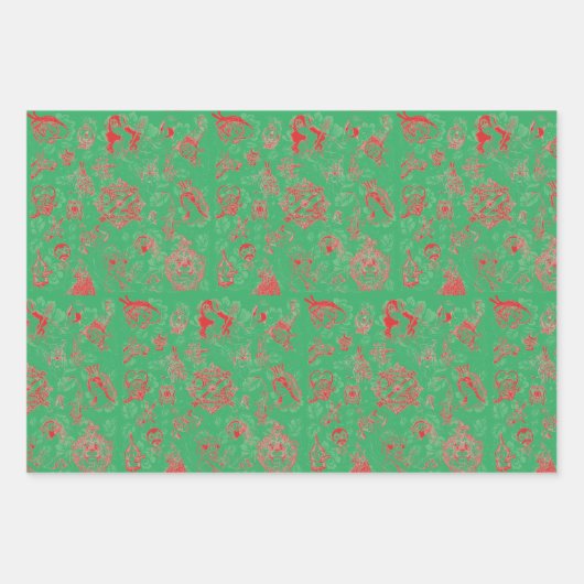 Klassischer Zauberer für Oz Weihnachten - 3 farbig Geschenkpapier Set (Vorderseite 3)