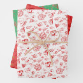 Klassischer Zauberer für Oz Weihnachten - 3 farbig Geschenkpapier Set (Beispiel)