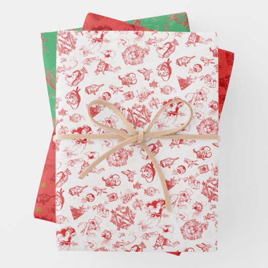 Klassischer Zauberer für Oz Weihnachten - 3 farbig Geschenkpapier Set (Beispiel)