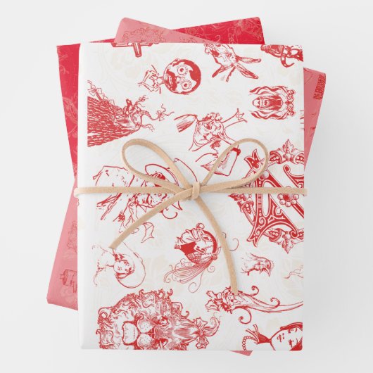 Klassischer Zauberer für Oz Weihnachten - 3 farbig Geschenkpapier Set (Beispiel)