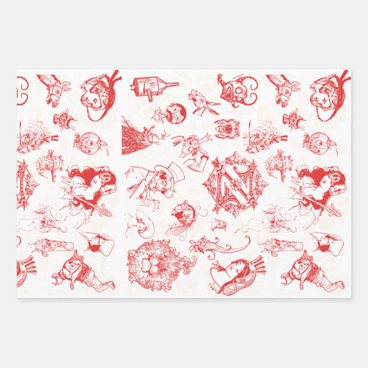 Klassischer Zauberer für Oz Weihnachten - 3 farbig Geschenkpapier Set (Vorderseite)