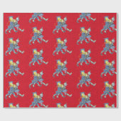 Klassischer Zauberer für rotes Oz-Packpapier Geschenkpapier (Flach)