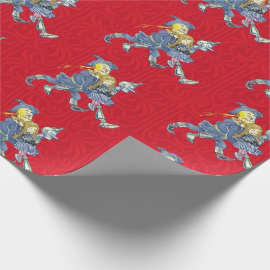 Klassischer Zauberer für rotes Oz-Packpapier Geschenkpapier (Ecke)