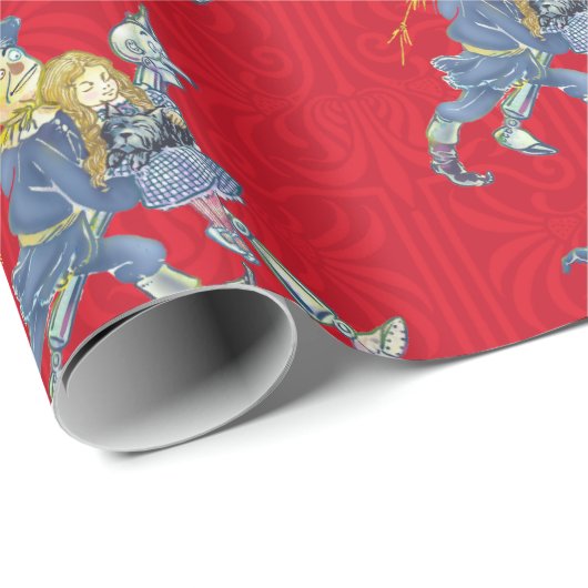 Klassischer Zauberer für rotes Oz-Packpapier Geschenkpapier (Rolleneckpunkt)