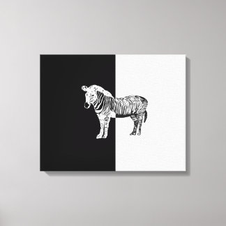 Klassischer Zebraschwarz und weiß Leinwanddruck