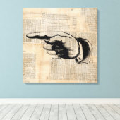 Klassischer Zeigegriff mit Finger Art Zeitung Hint Leinwanddruck (Insitu (Holzboden))