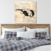 Klassischer Zeigegriff mit Finger Art Zeitung Hint Leinwanddruck (Insitu (Schlafzimmer))