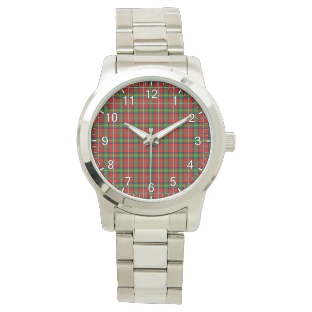 Klassischer Zeitloser Clan Boyd Tartan Karierte Ge Armbanduhr (Vorderseite)