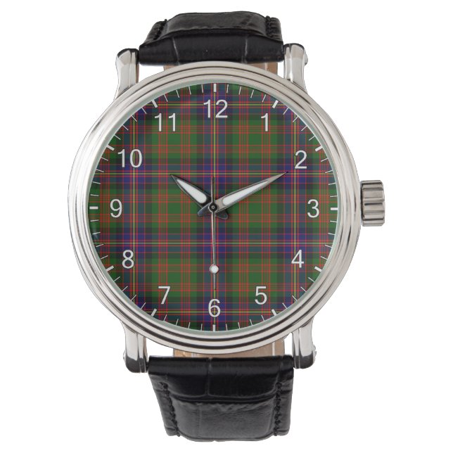Klassischer Zeitloser Clan Cochrane Tartan Kariert Armbanduhr (Vorderseite)