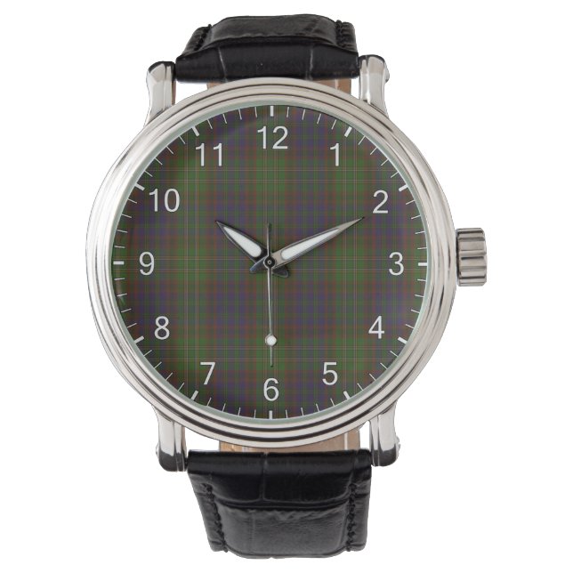 Klassischer zeitloser Clan Cunningham Jagd Tartan  Armbanduhr (Vorderseite)