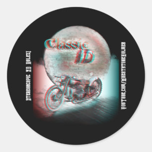Klassisches 3D-Motorrad Runder Aufkleber