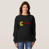 Klassisches 80er Retro-Arcade-8-Bit-Spiel Valentin Sweatshirt (Vorne ganz)