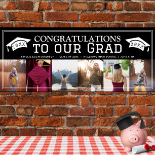 Klassisches Abschluss-Sechs-Foto-Party Banner