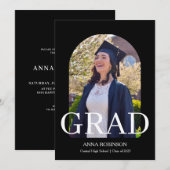 Klassisches Abschlussfoto Graduierung Einladung (Vorne/Hinten)