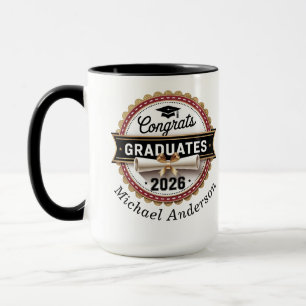 Klassisches Abzeichen Abschlussklasse 2026 Zweifar Tasse