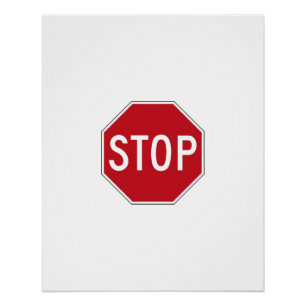 Klassisches achteckiges rotes Stopp-Schild-Grafik- Poster