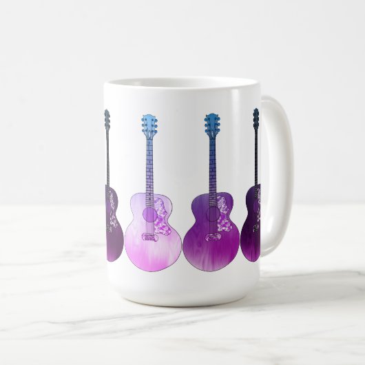 Klassisches Akustikgitarreninstrument für Vintage Kaffeetasse (VorderseiteRechts)