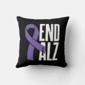 Klassisches ALZ-Endbewusstsein und Lila Band Kissen (Rückseite)