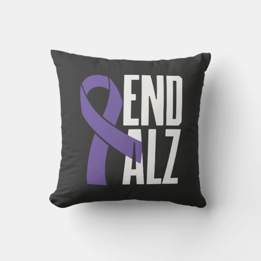 Klassisches ALZ-Endbewusstsein und Lila Band Kissen (Vorderseite)
