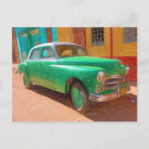 Klassisches amerikanisches Auto in Havanna, kubani Postkarte