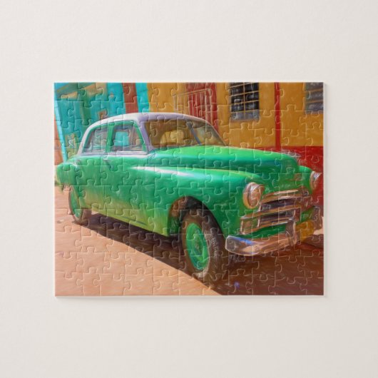 Klassisches amerikanisches Auto in Havanna, Puzzle (Horizontal)