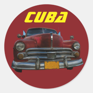 Klassisches amerikanisches Auto in Kuba Runder Aufkleber