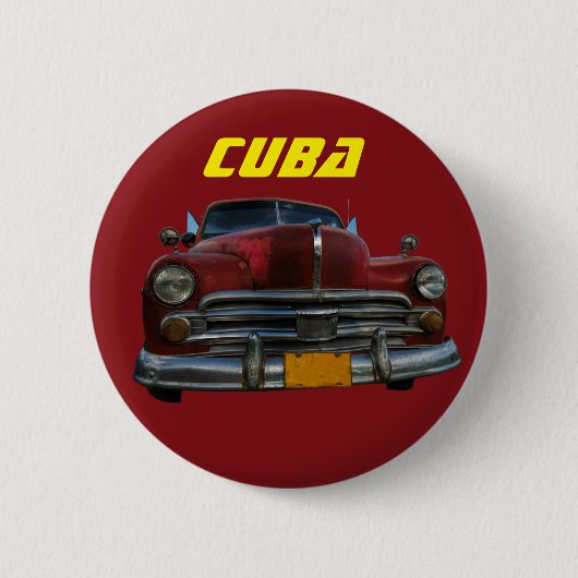 Klassisches amerikanisches Auto in Vinales, Kuba Button (Vorderseite)