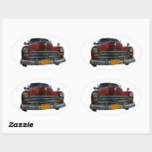 Klassisches amerikanisches Auto in Vinales, Kuba Ovaler Aufkleber (Blatt)