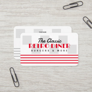 Klassisches amerikanisches Diner-Restaurant im Ret Visitenkarte