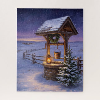 Klassisches amerikanisches Land-Weihnachtsbrunnen Puzzle