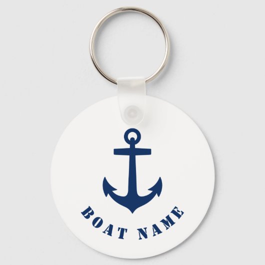 Klassisches Ankerboot oder Navy & White Schlüsselanhänger (Vorderseite)