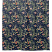 Klassisches antikes blaues Jugendstil-Muster Duschvorhang (Vorderseite)