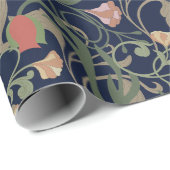 Klassisches antikes blaues Jugendstil-Muster Geschenkpapier (Rolleneckpunkt)