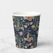 Klassisches antikes blaues Jugendstil-Muster Pappbecher (Vorderseite)